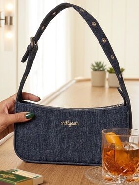 NWT Chillgasm Denim Shoulder Bag Y2K Aesthetic w/ Dust Bag Festival Event